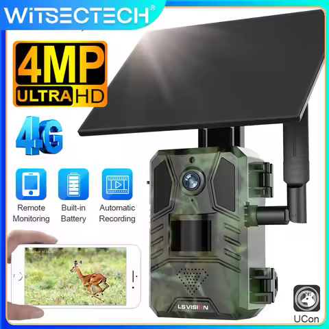 UCon 4MP 4G Wildlife Hunting Camera 4G Solar Cellular Trail Cameras Outdoor 4G Camera Motion Activat