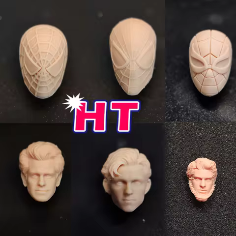1/12 Spider-Man Mask Head Sculpt Tobey Andrew Garfield Tom Holland Movie Super Hero White Model Head