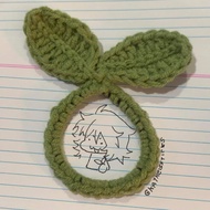Crochet Leaf Sprout Hair Tie