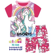AILUBEE 2PIECE SET UNICORN KN168 (Ready Stock) Kids Set Baju Budak Perempuan Girl Set Fashion Homewe