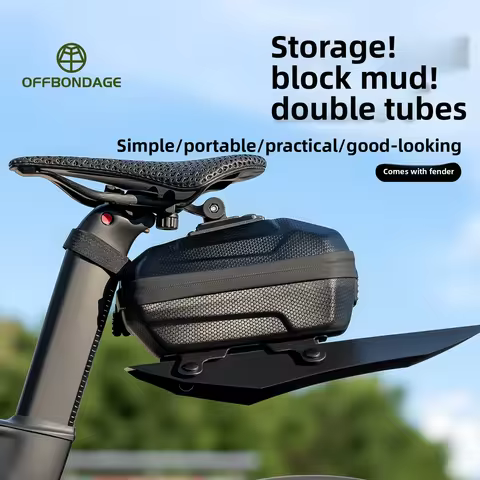 OFFBONDAGE 2.4L Bicycle Bag 2-in-1 Bike Rear Bag Fender Bike Trunk Bag MTB Bike Tail Bag Cycling Sea