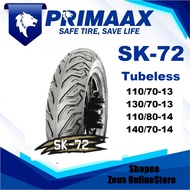 Primaax SK-72 The Crow Tubeless Tyre 110/70-13 130/70-13 110/80-14 140/70-14 For NVX155 Nmax Xmax AD