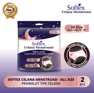 1 PACK (2 PCS) SOFTEX CELANA MENSTRUASI ALL SIZE ( UKURAN CELANA 26-30 ) PEMBALUT CELANA PEMBALUT WA