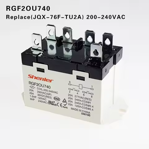 1pc Small high power relay JQX-76F-TU-2A 220VAC 380-400VAC 25A RGF2OU700 RGF2OU900 6PIN JQX76FTU2A 6