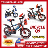 2-9yrs BICYCLE Q9 Basikal Budak 12/16inch 4Wheel Bottle Holder Storage Tayar Hidup