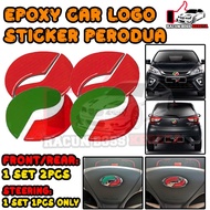 CAR EMBLEM STICKER PERODUA ATIVA MYVI AXIA ALZA BEZZA ARUZ VIVA FRONT REAR STEERING REFLECTIVE 3D EX