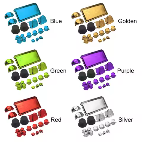 Full Set Button Replacement Kit Joysticks D-pad R1 L1 R2 L2 Direction Key ABXY Buttons for PS4 Slim 