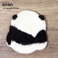 MU  Handmade Felted Wool Panda Coasters For Desk And Table – Cute Pandas Cup Mat Panda Coaster For Hot And Cold Beverage n