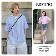 Short Sleeve Shirt Made of High Quality Oxford Fabric Local Brand RIOTINO Oversize Loose Style 2 Col