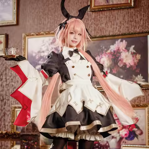 Fate Grand Order Saber Astolfo Anime Cosplay Costume Wig FGO Sword Version 3.0 Maid Outfit Dress Par