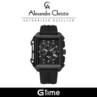 [Official Warranty] Alexandre Christie 6601MCRIPBA Men's Black Dial Silicone Strap Watch