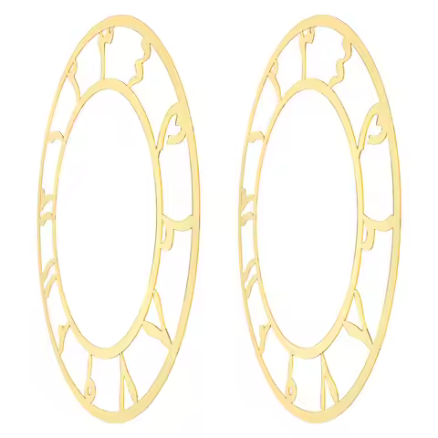 2Pcs Acrylic Mirror Wall Clock Sticker Round Clock Face Decal Contemporary Circle Design Lightweight