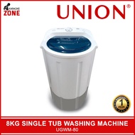 Union UGWM 80 / Washing Machine / 8 KG Single Tub / Top Load / Rust proof base and body / Union Washing machine