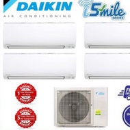 Daikin iSmile 5 Ticks System 4 AirCon Air Conditioner Air Con for 3 bedrooms &amp; 1 living room + NEW Installation