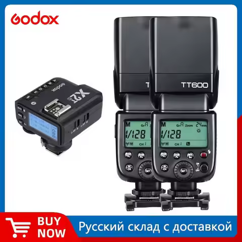 2x Godox TT600 2.4G Wireless Camera Flashes Speedlites With X1T Transmitter Trigger For Canon Nikon 