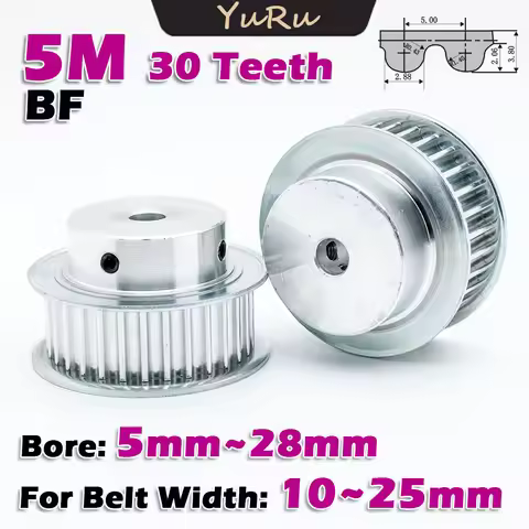BF HTD 5M 30 Teeth Timing Belt Pulley Bore 5~28mm HTD5M 30T Width 11~27mm Keyway 3~8mm 30Teeth Drivi