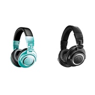 Audio-Technica ATH-M50xBT2 Wireless Over-Ear Headphones Bundle - Ice Blue and Black