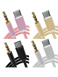 3.3ft/100cm AUX Audio Cable, USB-C To 3.5mm Nylon Braided Aux Cord Compatible With IPhone 16/15 Pro 