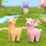 EPOCH Alpaca Miniature Statue, Mini Plastic Animal Figurine, Succulent Decoration Handmade Cute Micro Landscape Ornaments Garden
