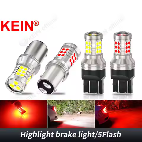 KEIN 1PC Strobe Led 1157 P21W 7443 W21/5W 1156 BA15S R5W R10W BAY15D P21/5W T20 Red Stop Flash Brake