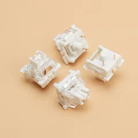 YUNZII Milk Custom Mechanical Keyboard Switches, Pre Lubed 3 Pins Linear Switch with POM Stem, Trans