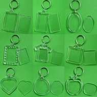 Blank keychain Octagonal acrylic keychain PS transparent photo frame photo buckle
