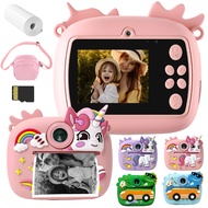Instant Digital Camera Print Photo HD 1080P 8X Zoom Music Games for Christmas Birthday Gift Kids Chi