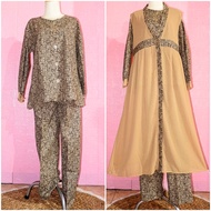 Thamrin Set 2 in 1 Gamis + Outher Set bahan Rami mix ceruty