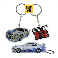 GANTUNGAN Nissan G-TR R34 Brian O'Cornor & Logo Keychain Iconic Fast & Furious IconicGTR
