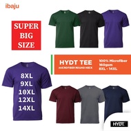 IBAJU X HYDT 8XL 9XL 10XL 12XL 14XL Plus Size Microfiber T Shirt Jersey Baju Jersi Lelaki Round Neck
