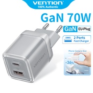 Vention® Bộ sạc GaN 70W 2 cổng USB C USB A PD3.0 Sạc nhanh PPS nhỏ gọn cho bộ chuyển đổi iPhone tươn