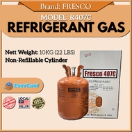 FRESCO Refrigerant gas for air-conditioning/ Gas untuk aircond -Gas R407c 10KG (22 LBS)