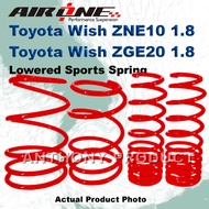 AIRONE Toyota Wish ANE10 ZGE20 ANE11 ZGE25 Lowered Height Sport Spring Lowering Springs (Red Colour)