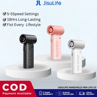 JISULIFE Handheld Fan Life9 Mini Portable Jet Fan Rechargeable USB Fans With 5 Gears Strong Wind Fan