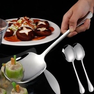 [Dizoey] Kitchen Dinner Dish Public Spoon Stainless Steel Large Communal Spoon Soup Rice Buffet Serving Spoon