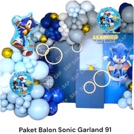 SONIC GARLAND 91SP Balloon Package/ Sonic birthday decoration
