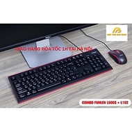 Combo Gaming Bàn Phím Fuhlen L500s và Chuột Fulen L102 Đỏ - Bộ Game Net Giá Rẻ- Hàng Chính Hãng