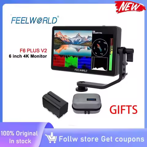 FEELWORLD F6 PLUS V2 6 Inch on Camera DSLR Field Monitor Touch Screen IPS FHD 1920x1080 Video 4K Mon