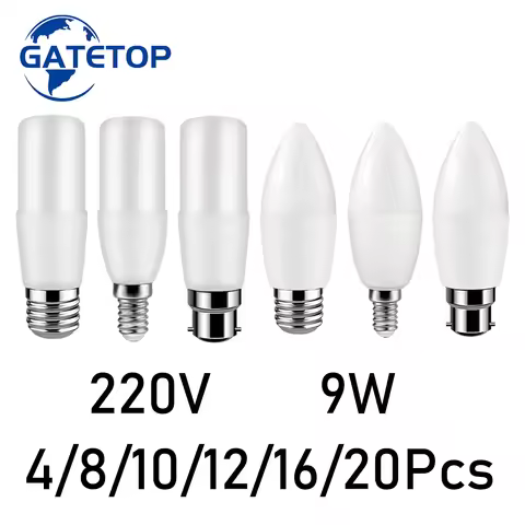 4-20Pcs LED candle lamp 9W E27 E14 B22 Led Bulb Bombillas AC 220V Lamparas Lamp for Home Office Deco