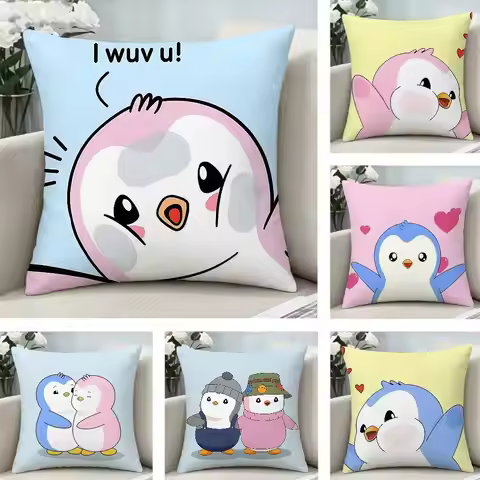 P-Pudgy Penguin CUTE Pillow Case Pattern Printed Pillowcase For Living Room Sofa Cushion Cover