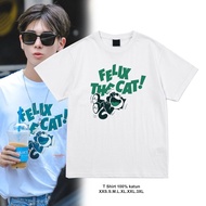 KPOP T-SHIRT - korean T-SHIRT txt Taehyung FELIX the Cat print L