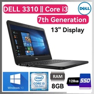 Dell 3310 Laptop || Core i3 7th Gen || RAM 8GB SSD 128GB || Windows 10 || Business & Student Laptop