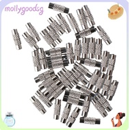 MOILYGOODSG 50pcs Brass Screw Clasps, 12x4mm Silver Barrel Clasps, Screw Connector Fastener Brass 50