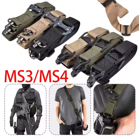 Tactical MS3 Gun QD 2 Point Sling Mount Safety Gun Straps Quick Detach Swivel Rifle MS4 Dual Adjusta