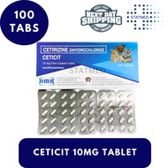 Ceticit Cetirizine 10mg Tablet Anti-Allergy For Pets & Humns l 50 & 100 tabs