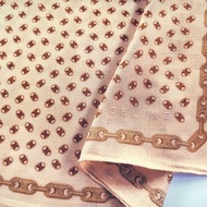 Celine 古董絲巾 馬術風格配件 鍊條元素 23 x 22 英吋