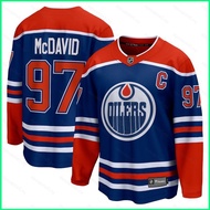 NHL Edmonton Oilers Home Jersey McDavid Tshirts Long Sleeve Fans Sports Tops Plus Size