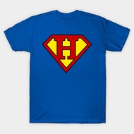 Vintage Superhero Symbol Letter H T-Shirt Authentic Cotton 1 Style Sports Shirt Thick y2k S-5XL
