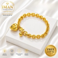 (20.19gm) GELANG TANGAN SAUH KAPAL LOVE1 KOSONG ✨ Persis emas916 Iman_Jewellery gold