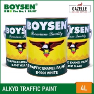 ○◑Boysen Traffic Paint Alkyd / Reflectorized 4L - White / Yellow / Black